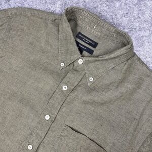 Banana Republic Mens 100% Linen Shirt Castelleto Button Up Short Sleeve Large